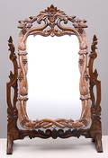 BORDSSPEGEL, trä, snidad dekor.