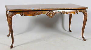 SOFFBORD, mahogny, rokokostil.
