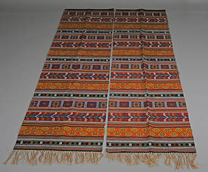 VÄGGBONADER, ett par, ull, allmoge, 1900-tal. 65x266 cm.