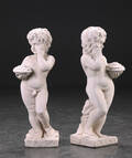 To havefigurer af kunststen 2