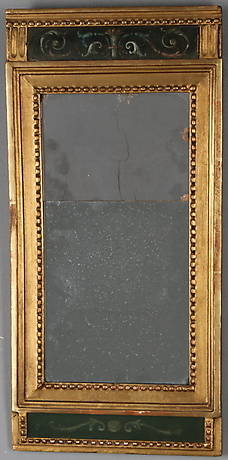 SPEGEL, sengustaviansk, otydligt signerad, troligen Georg Lindberg, spegelfabrikör i Stockholm 1767-1804.