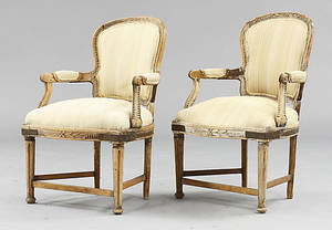 KARMSTOLAR, 1 par, gustavianskarokoko, 171800-tal.