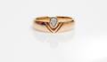 RING, 18 K, guld med 1 st diamant  0,14 ct.