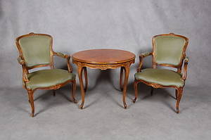 KARMSTOLAR, BORD, rokokostil, 1900-tal.