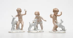 FIGURINER, 3 st, porslin, Wallendorf, 1900-tal.