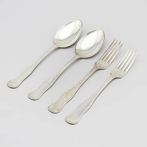 BESTICK, silver, 18 delar, ca 800 gram.