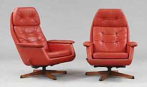 SNURRFÅTÖLJER, 2 st, 1900-tal.