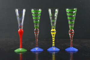 ANNE NILSSON, snapsglas, 4 st, Clown, Orrefors