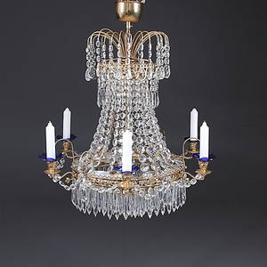 LJUSKRONA, för 6 ljus, Empirestil, 1900-talets mitt.