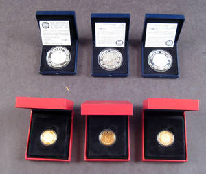 Danmark jubilæumsmønter Polaråret 2007-09 guld og sølv komplet