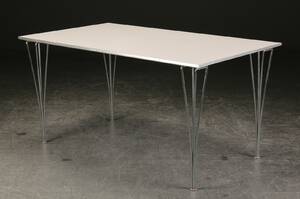 Piet Hein  Bruno Mathsson. Rektangulært bord, hvid