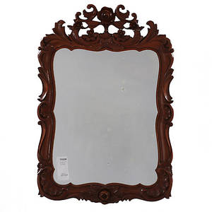 SPEGEL, 1900-tal. Trä med skuren dekor.