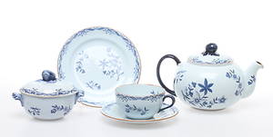 TESERVISDELAR, 17 delar, porslin, Ostindia, Rörstrand.