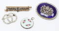 SMYCKEN, 4 delar, delvis silver. 18001900-tal.