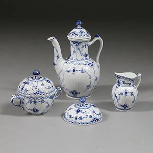 KAFFESERVIS, 4 delar, porslin, Musselmalet, Royal Copenhagen.