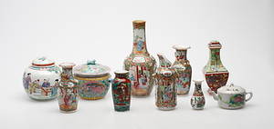 OSTINDISKA FÖREMÅL, 10 delar, 1800-1900-tal.