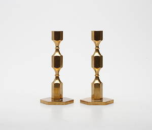 LJUSSTAKAR, ett par, mässing, Metallslöjden Gusum.