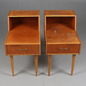 SÄNGBORD, 1 par, teak, 1900-talets mitt.