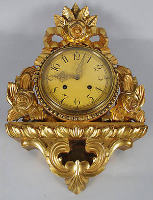 VÄGGPENDYL, förgylld, gustaviansk stil.