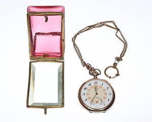 FICKUR, Omega, Silver. Samt klockställ.