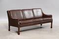 Fredericia Møbler. Tre-personers sofa i læder 
