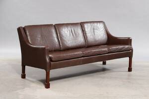 Fredericia Møbler. Tre-personers sofa i læder 