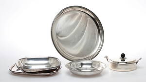 PARTI NYSILVER, 5 delar, Bl a GAB, C.G. Råström samt C.G. Hallberg, 1900-tal.