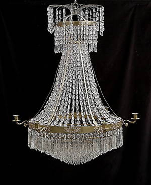 LJUSKRONA, Empire, 1800-tal. Höjd ca 100 cm.