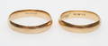 RINGAR, 2 st, 18k guld, vikt ca 12,6 gr.