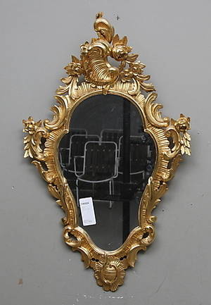 SPEGEL, förgylld, rokokostil, 1900-tal.
