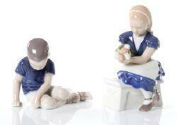 BING  GRÖNDAHL, FIGURINER, TVÅ ST