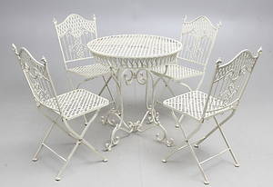 TRÄDGÅRDSGRUPP, 5 delar, smide, 2000-tal.