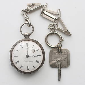 SPINDELUR med KEDJA, silver, Bordier, 1857.