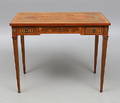 SKIRVBORD, gustaviansk stil, med intarsia dekor, 1900-tal.