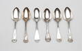 SKEDAR, 6 st, silver, 1800-tal, vikt ca 384 gram.