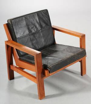Dansk møbelproducent. Lænestol, massivt teaktræ