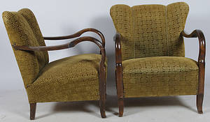 FÅTÖLJER, 1 par, björk, 193040-tal.