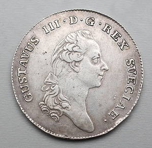 MYNT, silver, 1 riksdaler, 1782.