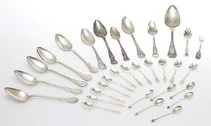 PARTI SILVER, mestadels skedar, 181900-tal.