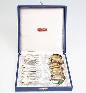KAFFESKEDAR, Silver, 12 st i etui.