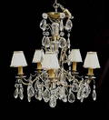 LJUSKRONA med prismor, barockstil, 1900-tal.