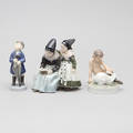 FIGURINER, 3 st, porslin, Royal Copenhagen.
