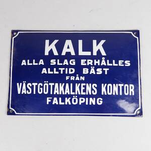 Emaljskylt  Kalk