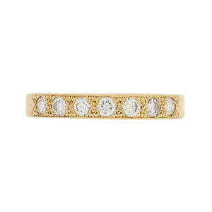 RING, 18k rödguld med 7 diamanter, totalt ca 0,21ct. 3,8 gram.
