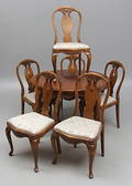 MATSALSGRUPP, 7 delar, rokokostil, 1900-tal.