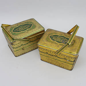 ÄLDRE KAFFEBURKAR, plåt, Zoega  son, Helsingborg.