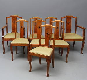 KARMSTOLAR, ett par, STOLAR, 6 st, 1900-talets första hälft.