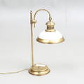 SKRIVBORDSLAMPA, glas och metall, 1900-tal.