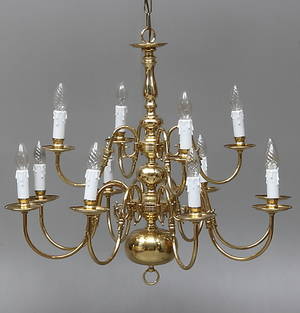TAKLAMPA, 12 ljuspunkter, barockstil, 192000-tal.