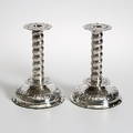 LJUSSTAKAR, 2 st, silver. Barockstil, TESI, Göteborg. 1952.